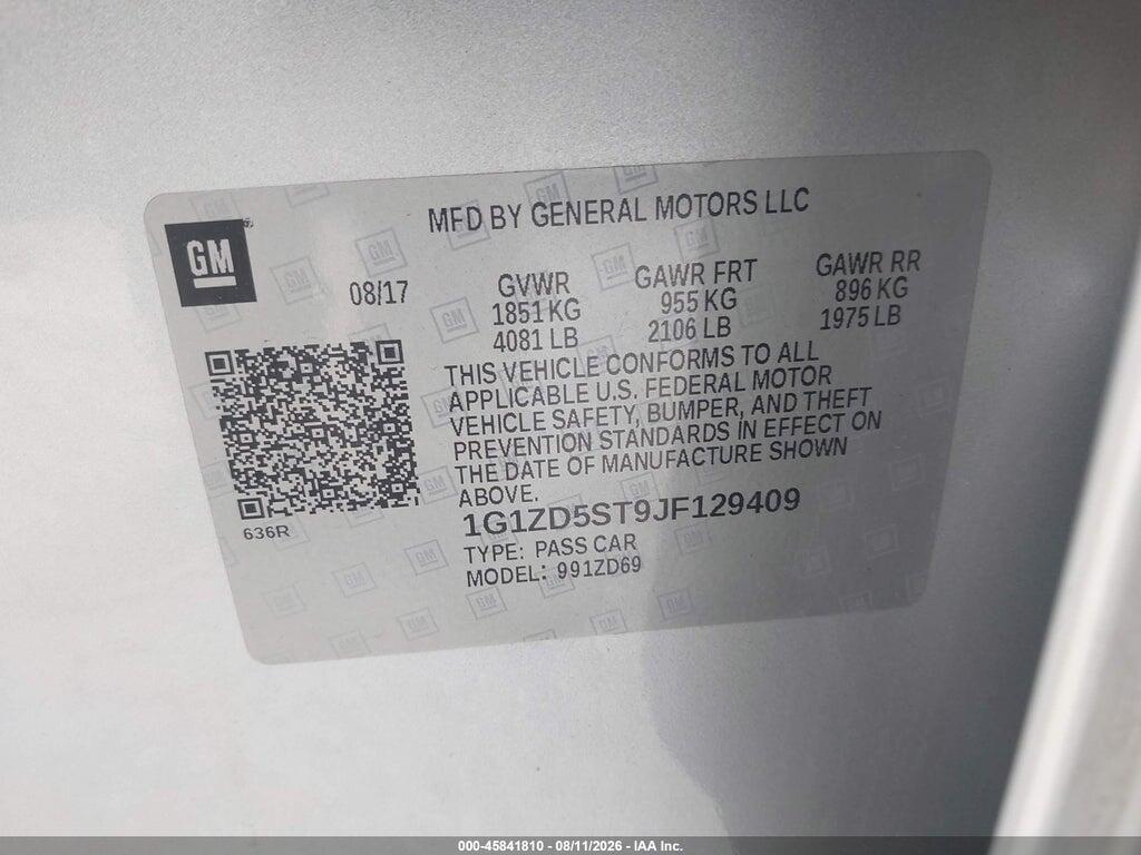1G1ZD5ST9JF129409 2018 CHEVROLET MALIBU photo no. 9