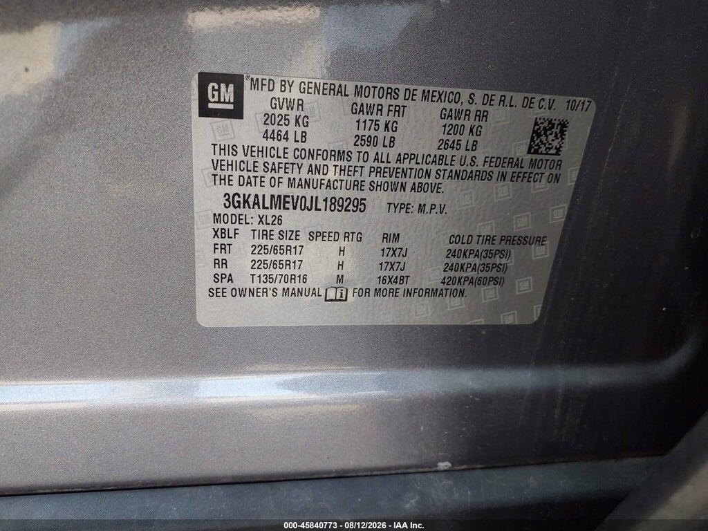 3GKALMEV0JL189295 2018 GMC TERRAIN photo no. 9