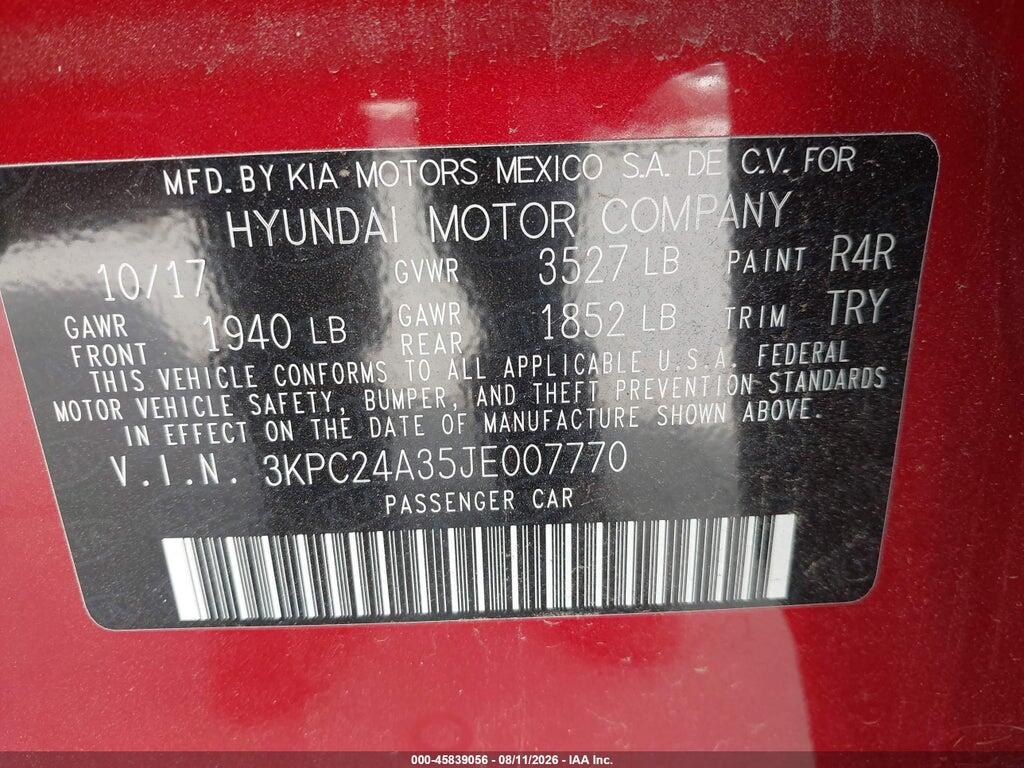 3KPC24A35JE007770 2018 HYUNDAI ACCENT photo no. 9