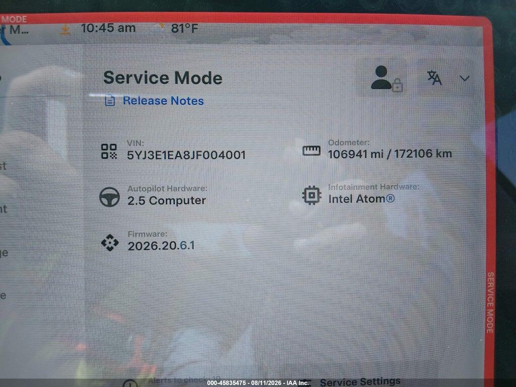 5YJ3E1EA8JF004001 2018 TESLA MODEL 3 photo no. 7