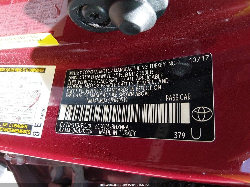 NMTKHMBX3JR040539 2018 TOYOTA C-HR photo no. 9