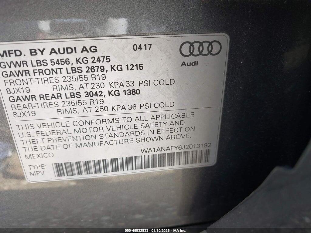 WA1ANAFY6J2013182 2018 AUDI Q5 photo no. 9