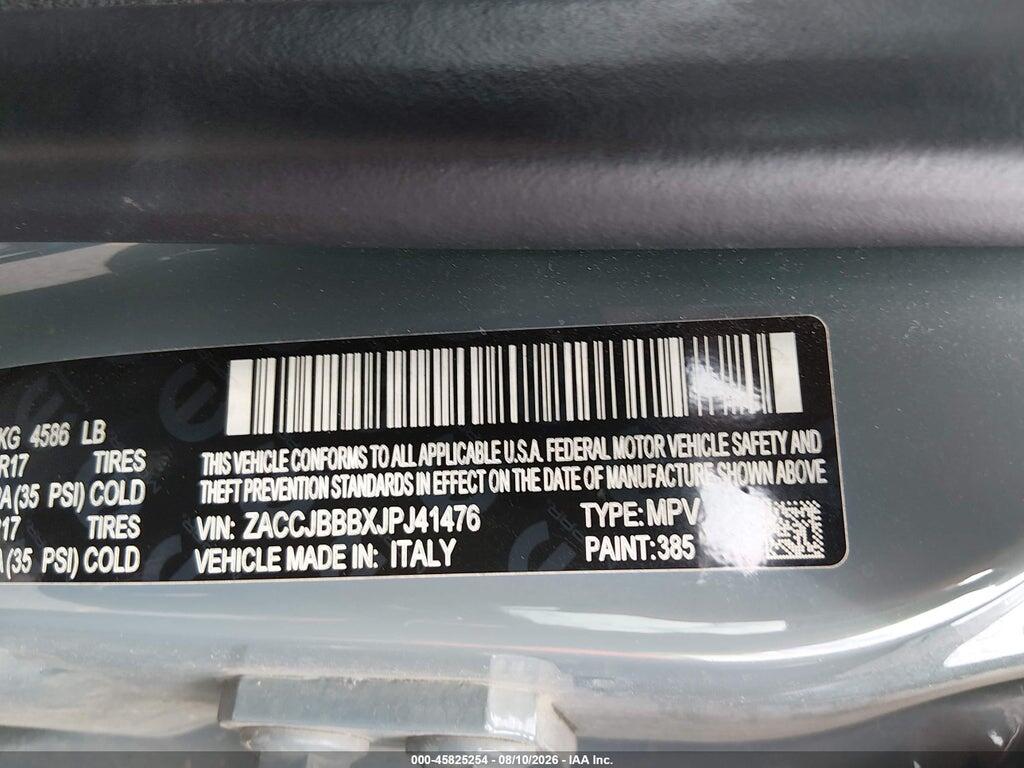 ZACCJBBBXJPJ41476 2018 JEEP RENEGADE photo no. 9