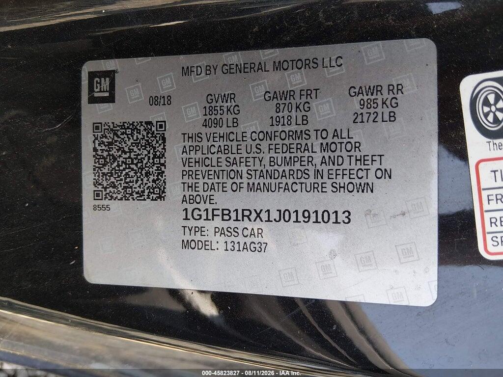 1G1FB1RX1J0191013 2018 CHEVROLET CAMARO photo no. 9