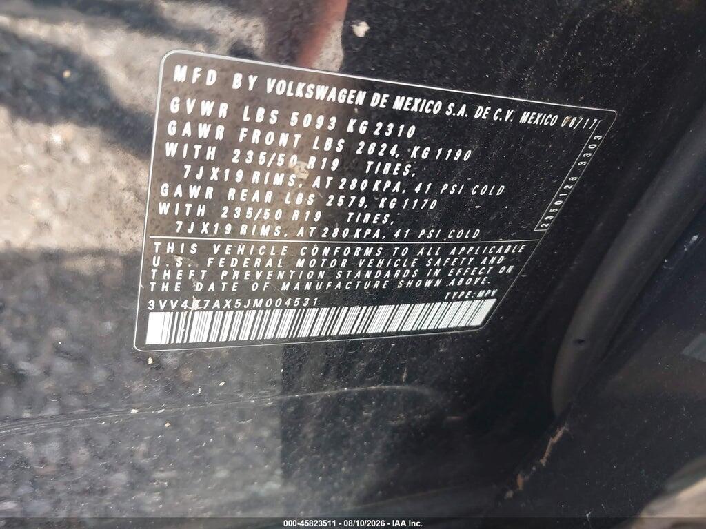 3VV4B7AX5JM004531 2018 VOLKSWAGEN TIGUAN photo no. 9