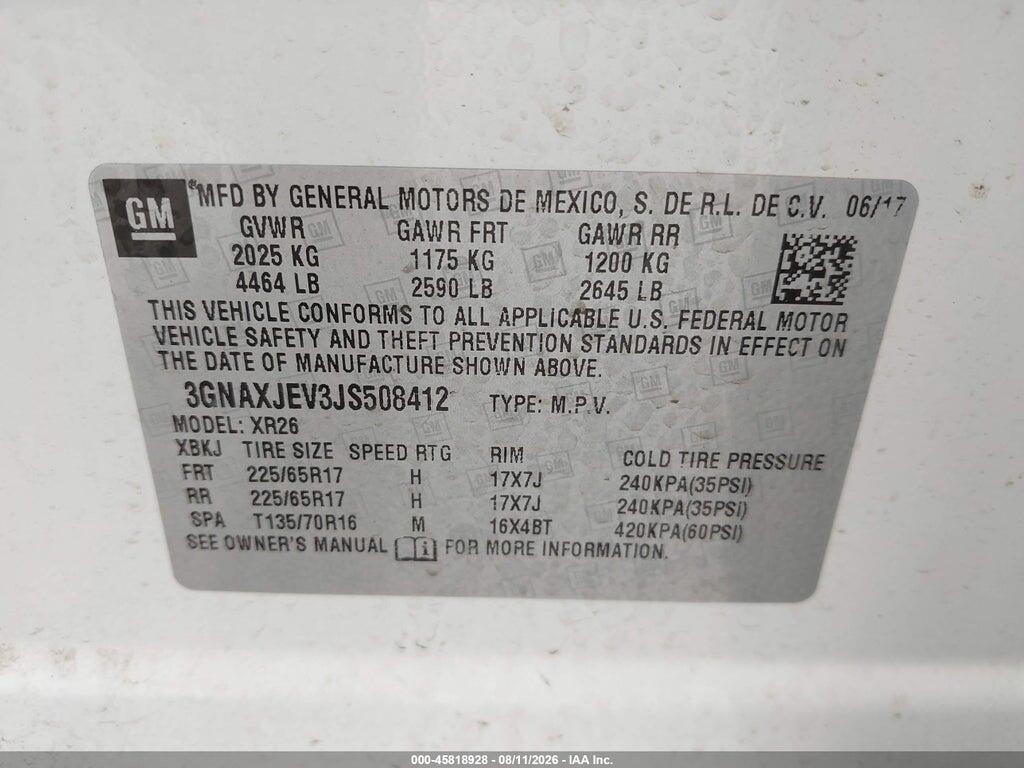 3GNAXJEV3JS508412 2018 CHEVROLET EQUINOX photo no. 9