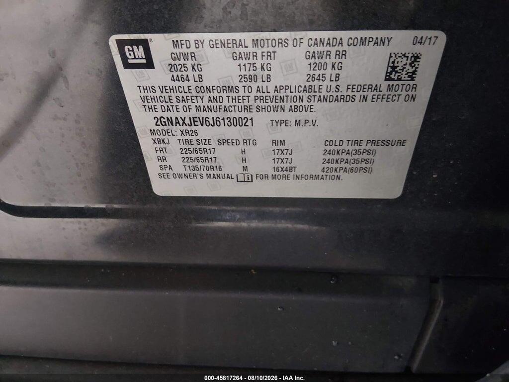 2GNAXJEV6J6130021 2018 CHEVROLET EQUINOX photo no. 9