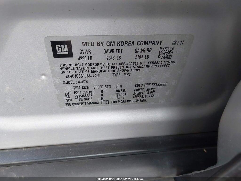 KL4CJCSB1JB527460 2018 BUICK ENCORE photo no. 9