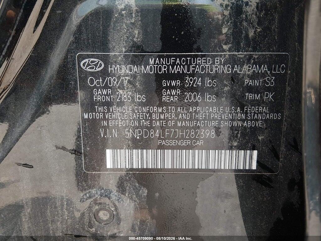 5NPD84LF7JH282398 2018 HYUNDAI ELANTRA photo no. 9
