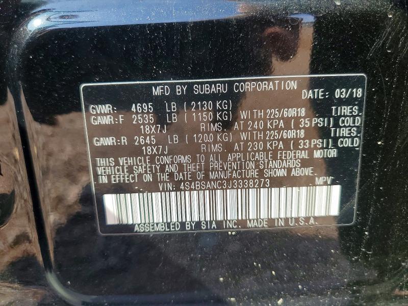 2018 SUBARU OUTBACK 2.5I LIMITED — Фото 12 из 12