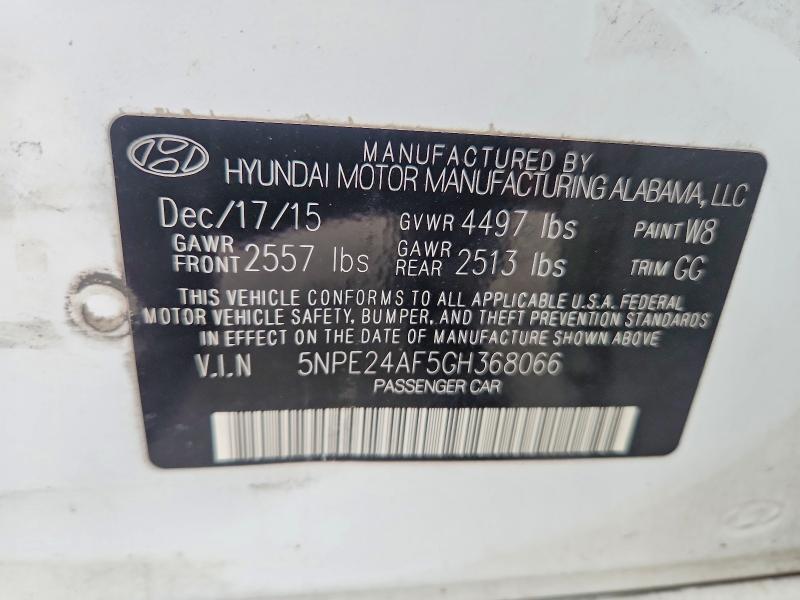 2016 HYUNDAI SONATA SE — Фото 12 из 12