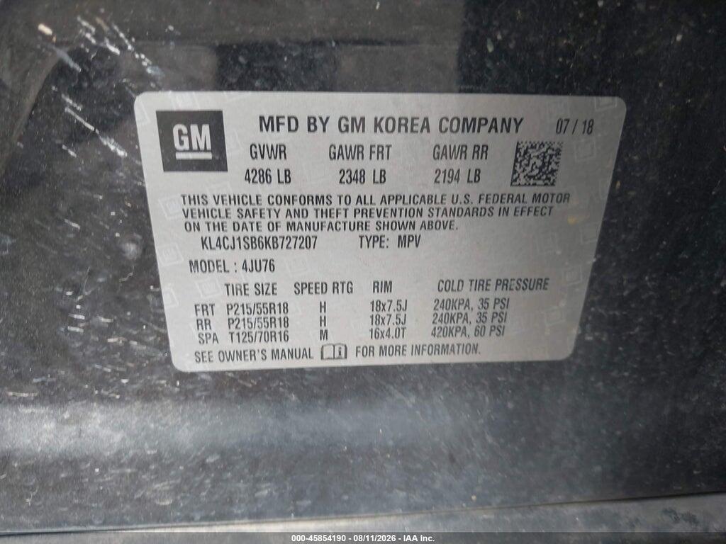 KL4CJ1SB6KB727207 2019 BUICK ENCORE photo no. 9