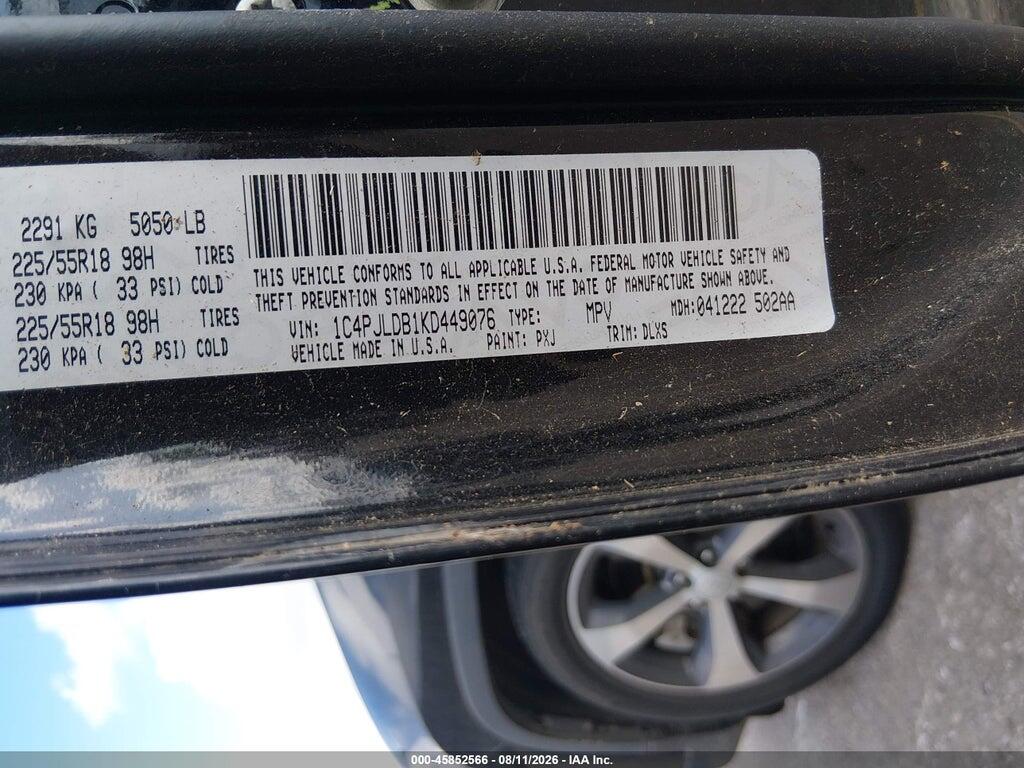 1C4PJLDB1KD449076 2019 JEEP CHEROKEE photo no. 9