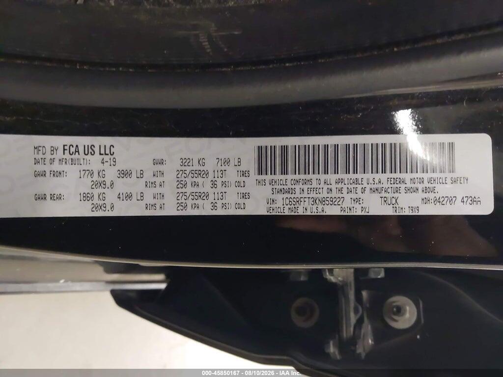 1C6SRFFT3KN859227 2019 RAM 1500 photo no. 9