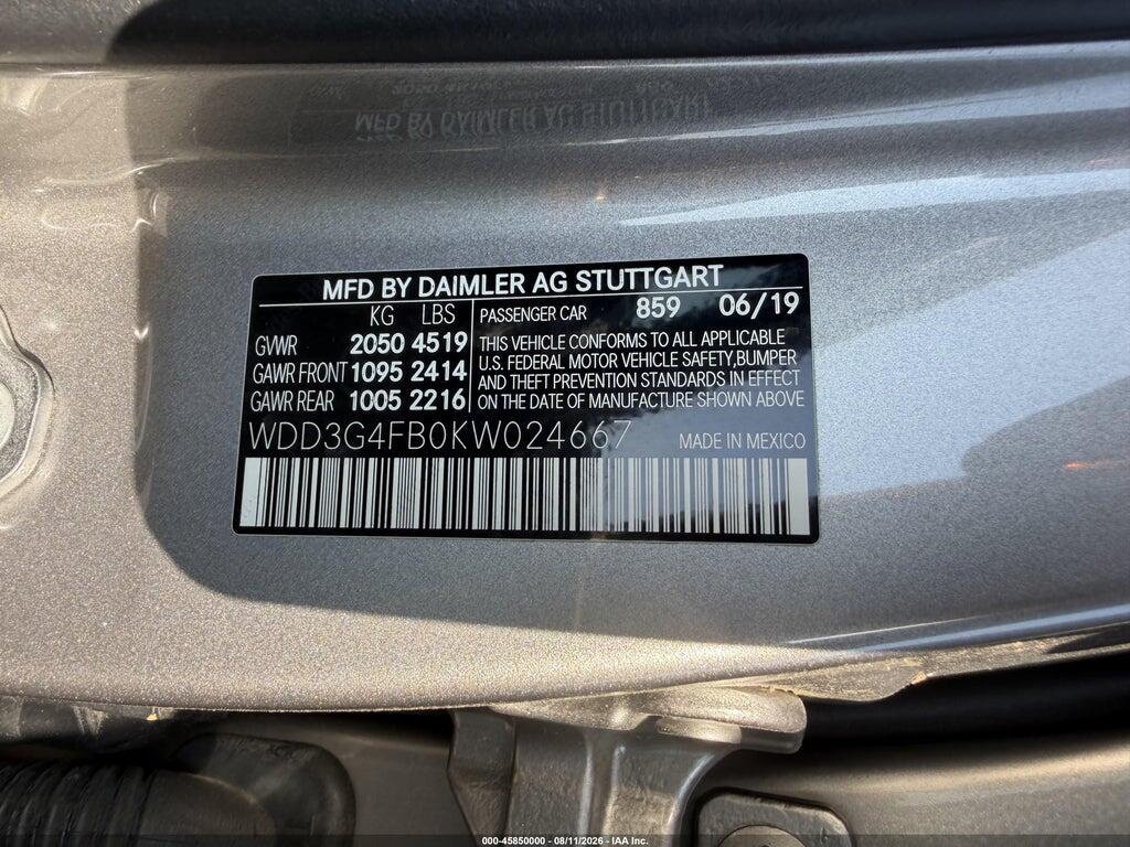 WDD3G4FB0KW024667 2019 MERCEDES-BENZ A 220 photo no. 8