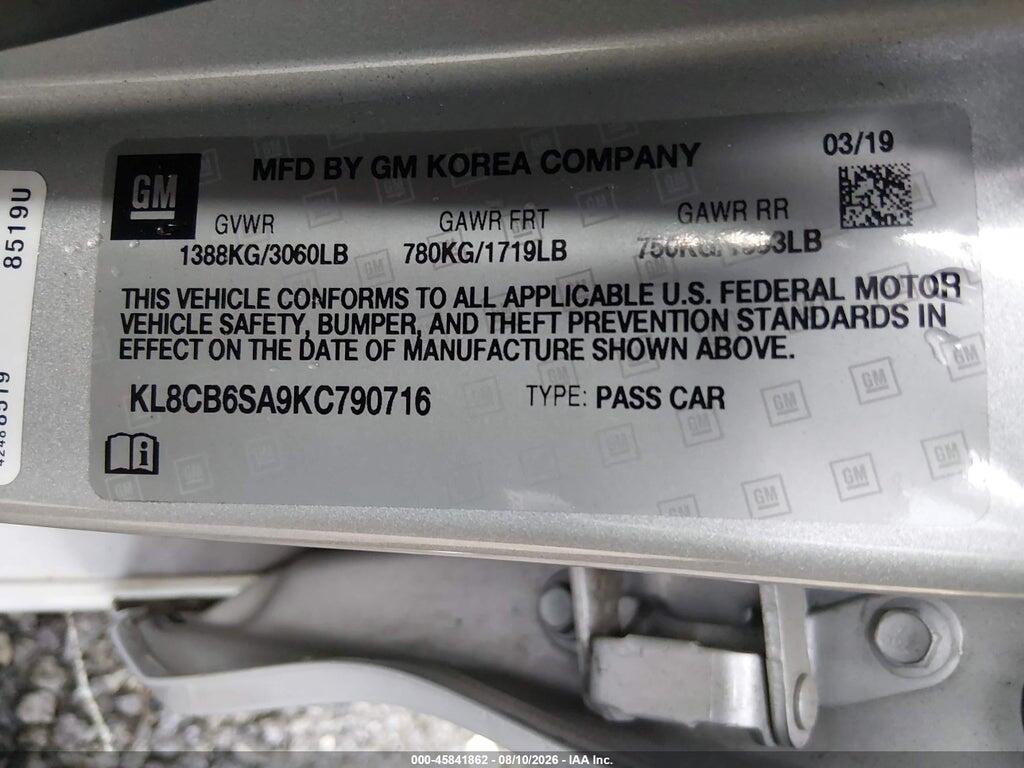 KL8CB6SA9KC790716 2019 CHEVROLET SPARK photo no. 9