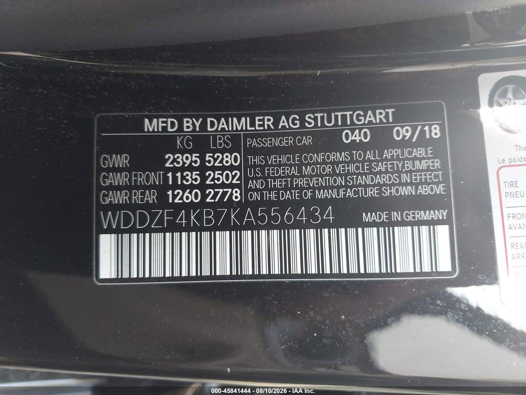 WDDZF4KB7KA556434 2019 MERCEDES-BENZ E 300 photo no. 9
