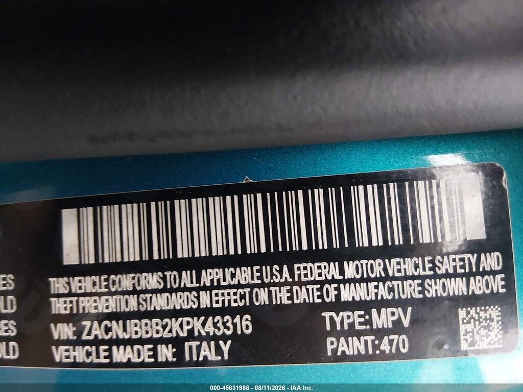 ZACNJBBB2KPK43316 2019 JEEP RENEGADE photo no. 9