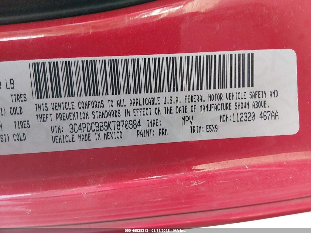 3C4PDCBB9KT870984 2019 DODGE JOURNEY photo no. 9