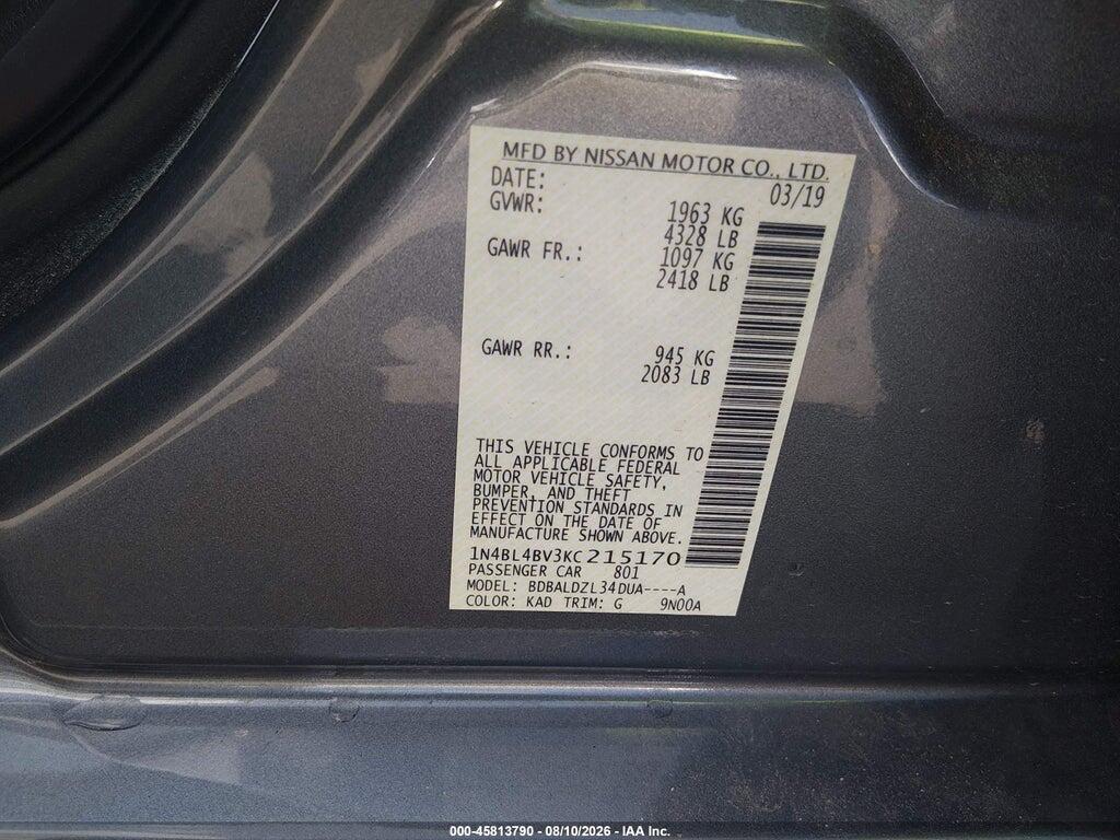 1N4BL4BV3KC215170 2019 NISSAN ALTIMA photo no. 9