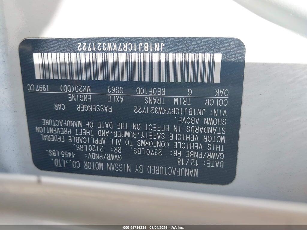 JN1BJ1CR7KW321722 2019 NISSAN ROGUE SPORT photo no. 9