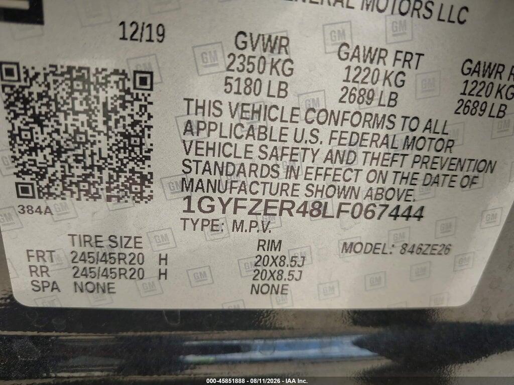1GYFZER48LF067444 2020 CADILLAC XT4 photo no. 9