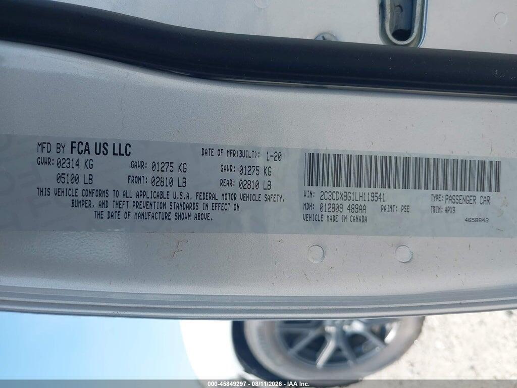 2C3CDXBG1LH119541 2020 DODGE CHARGER photo no. 9