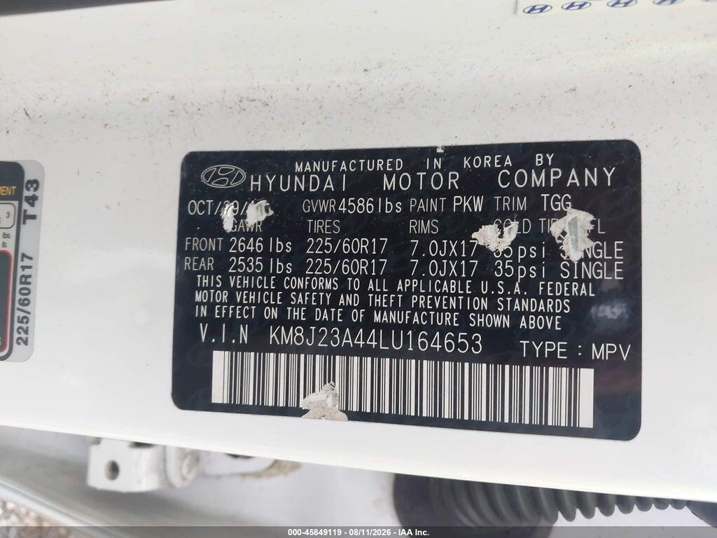 KM8J23A44LU164653 2020 HYUNDAI TUCSON photo no. 9