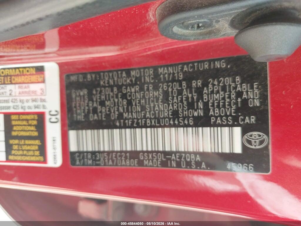 4T1FZ1FBXLU044546 2020 TOYOTA AVALON photo no. 9