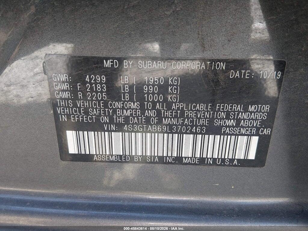 4S3GTAB69L3702463 2020 SUBARU IMPREZA photo no. 9