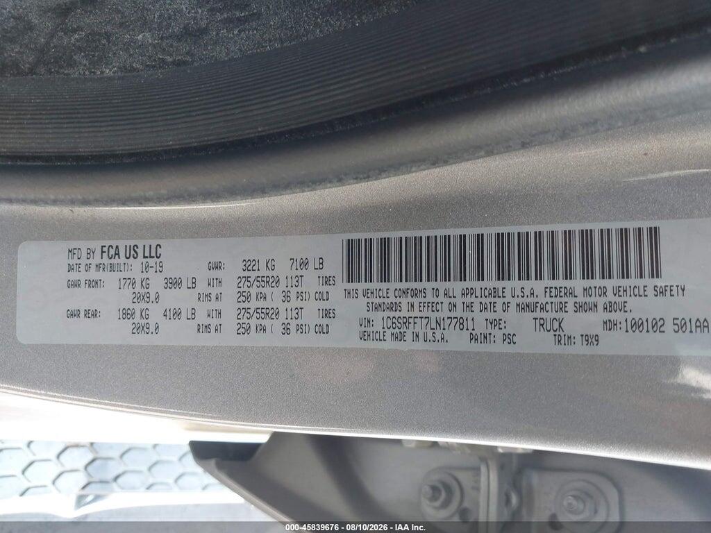 1C6SRFFT7LN177811 2020 RAM 1500 photo no. 9