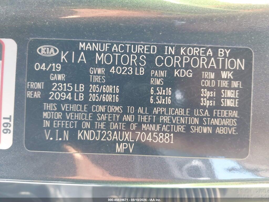 KNDJ23AUXL7045881 2020 KIA SOUL photo no. 9