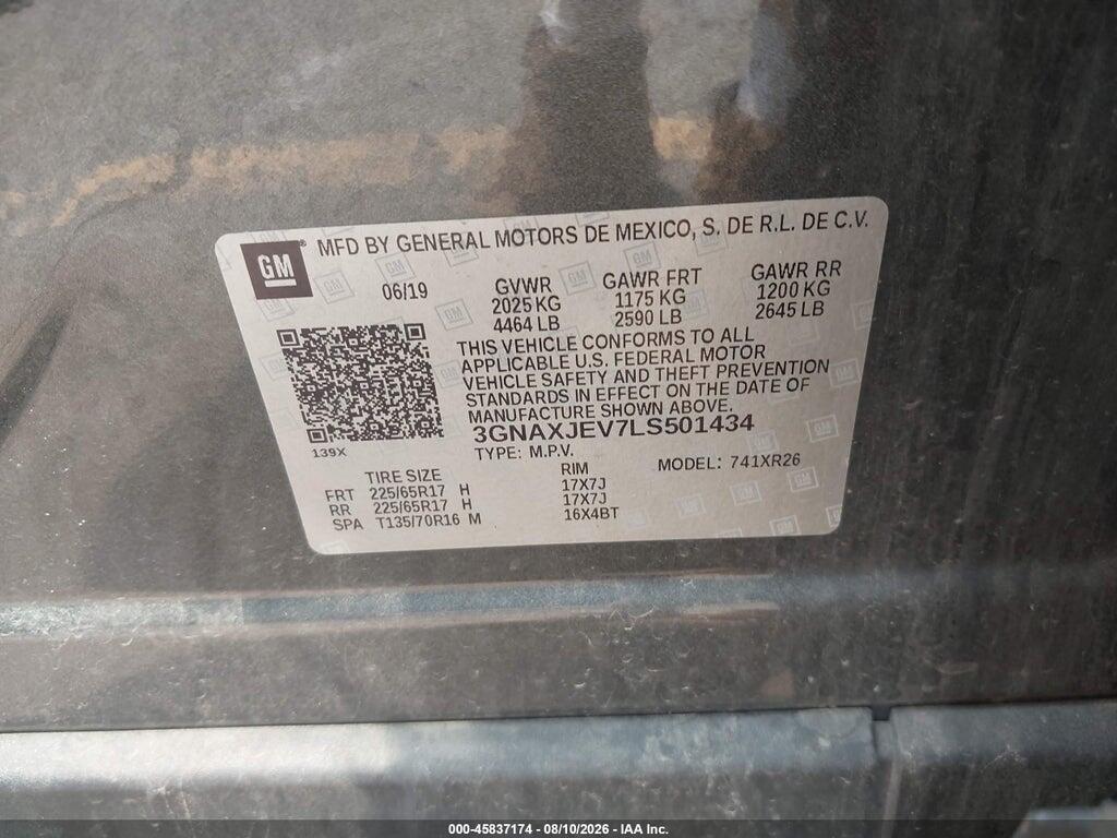 3GNAXJEV7LS501434 2020 CHEVROLET EQUINOX photo no. 9