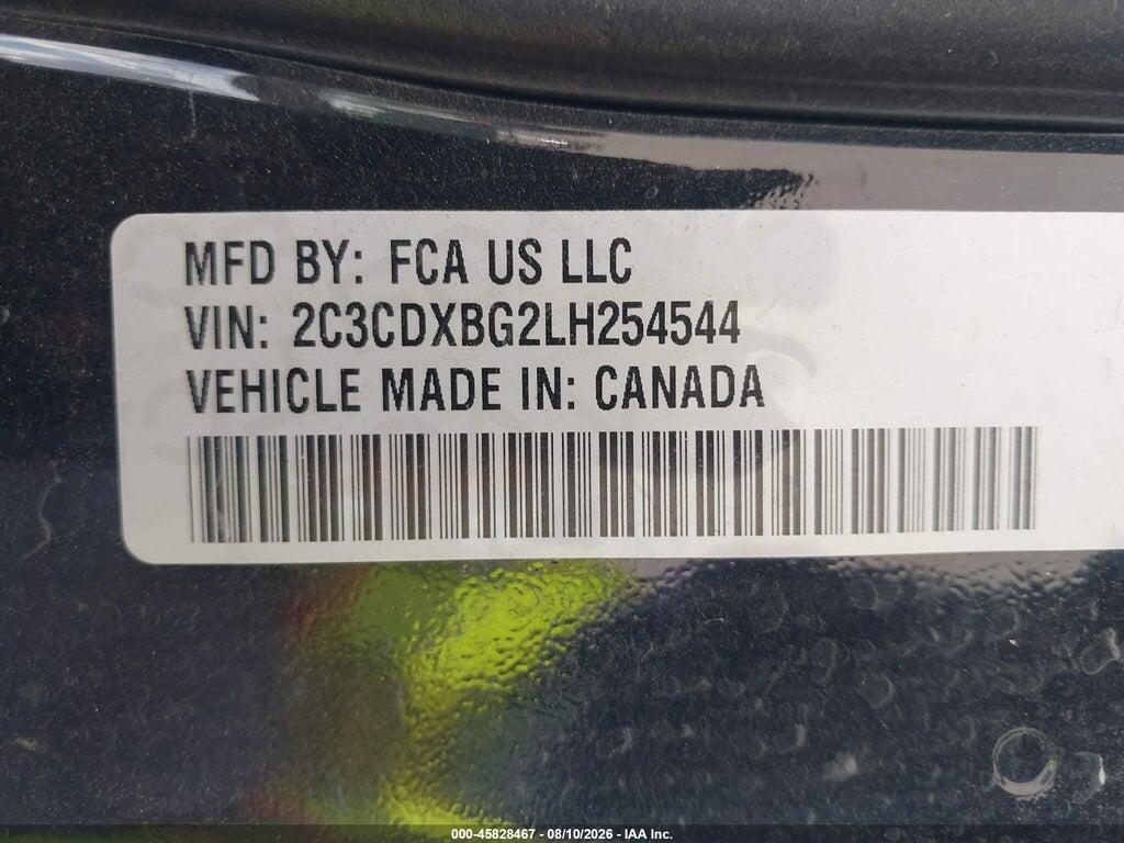 2C3CDXBG2LH254544 2020 DODGE CHARGER photo no. 9