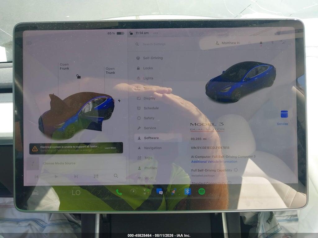 5YJ3E1EC0LF647818 2020 TESLA MODEL 3 photo no. 7