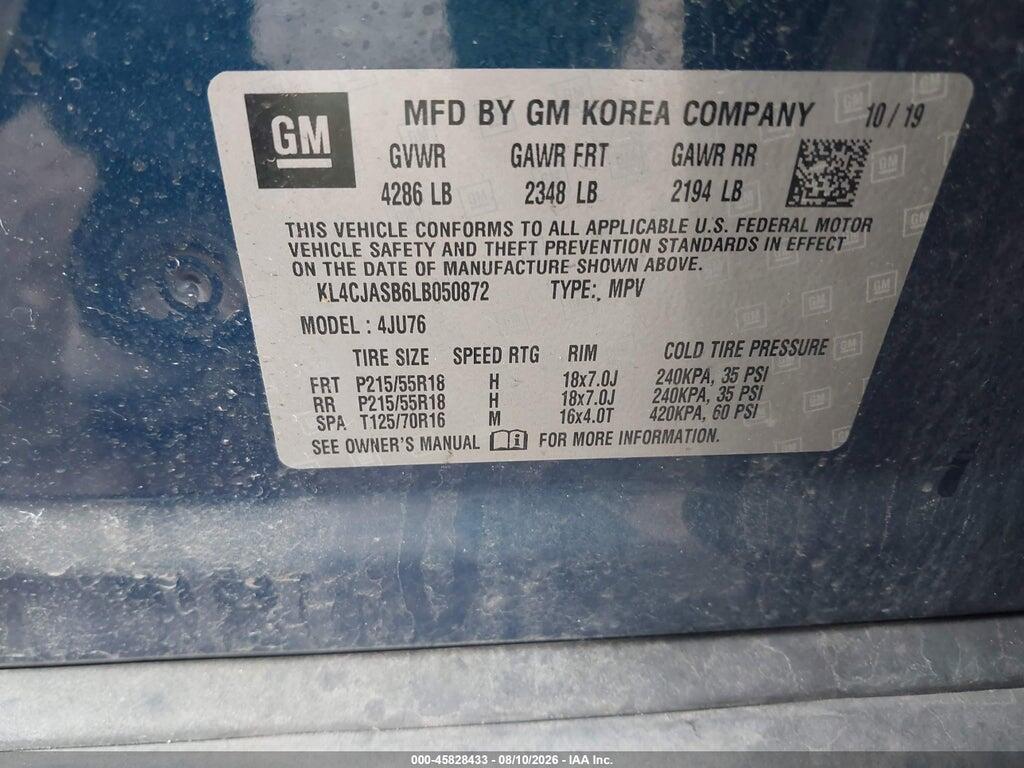 KL4CJASB6LB050872 2020 BUICK ENCORE photo no. 9
