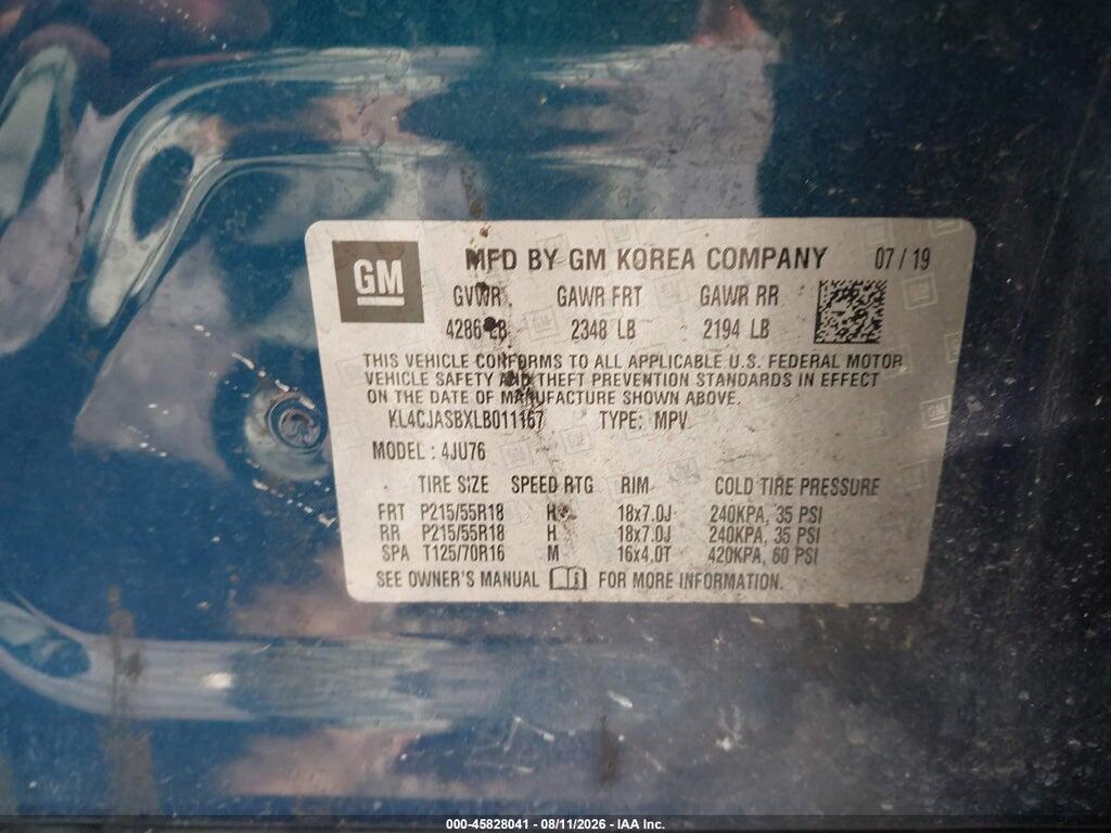 KL4CJASBXLB011167 2020 BUICK ENCORE photo no. 9