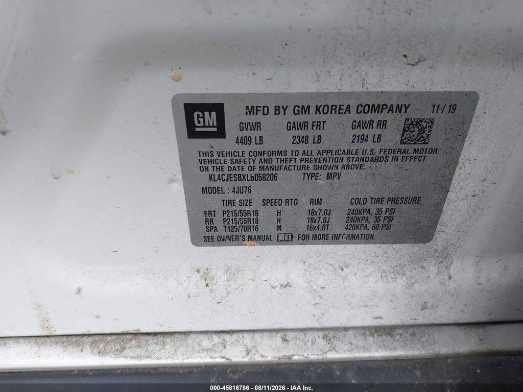 KL4CJESBXLB058206 2020 BUICK ENCORE photo no. 9