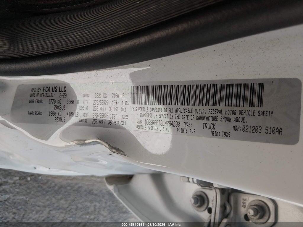 1C6SRFFT3LN284290 2020 RAM 1500 photo no. 9