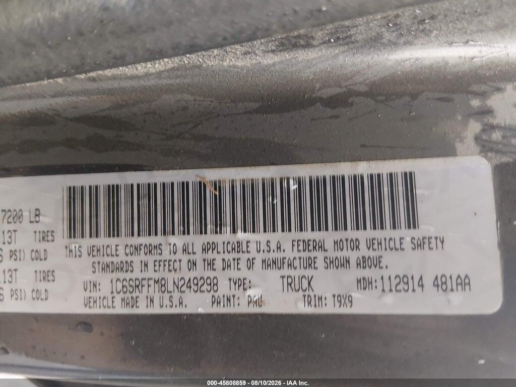 1C6SRFFM8LN249298 2020 RAM 1500 photo no. 9