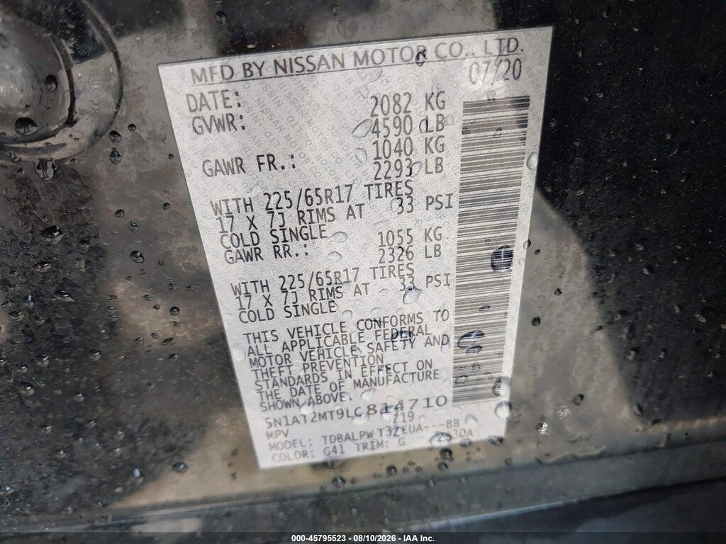 5N1AT2MT9LC814710 2020 NISSAN ROGUE photo no. 9