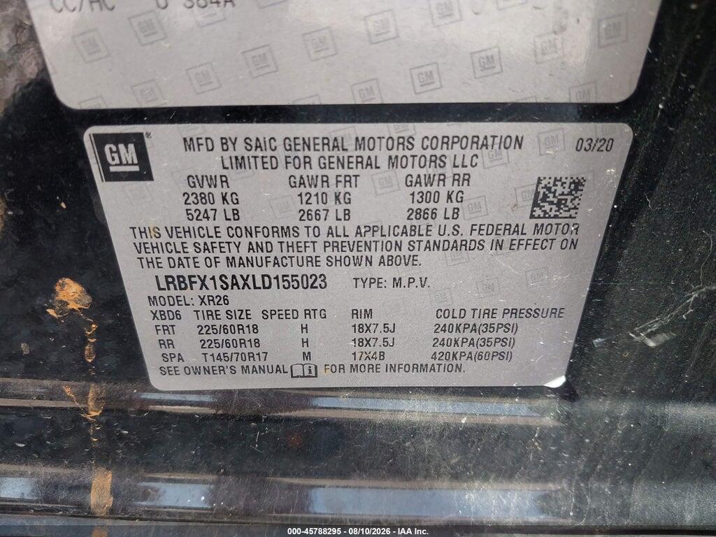 LRBFX1SAXLD155023 2020 BUICK ENVISION photo no. 9