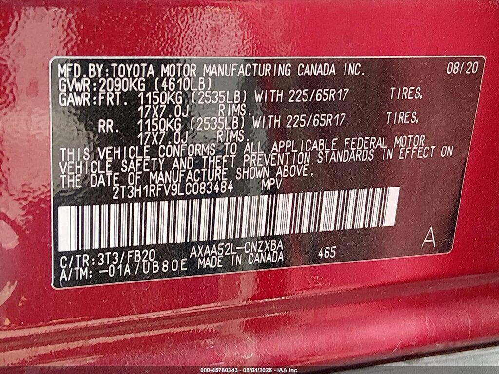 2T3H1RFV9LC083484 2020 TOYOTA RAV4 photo no. 9