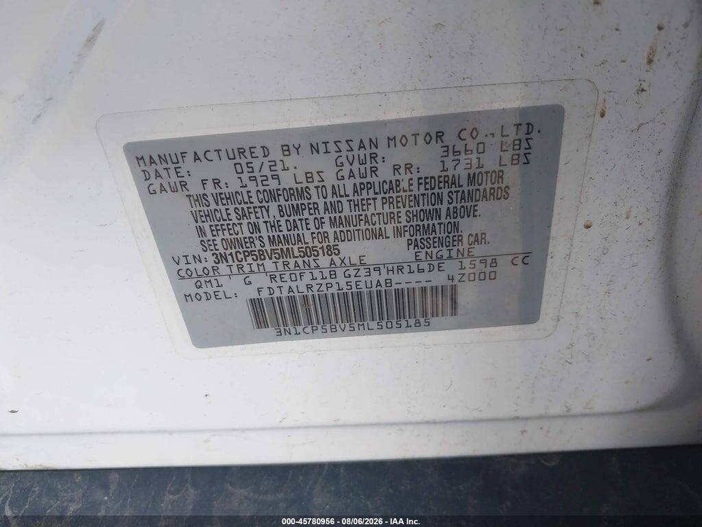 3N1CP5BV5ML505185 2021 NISSAN KICKS photo no. 9