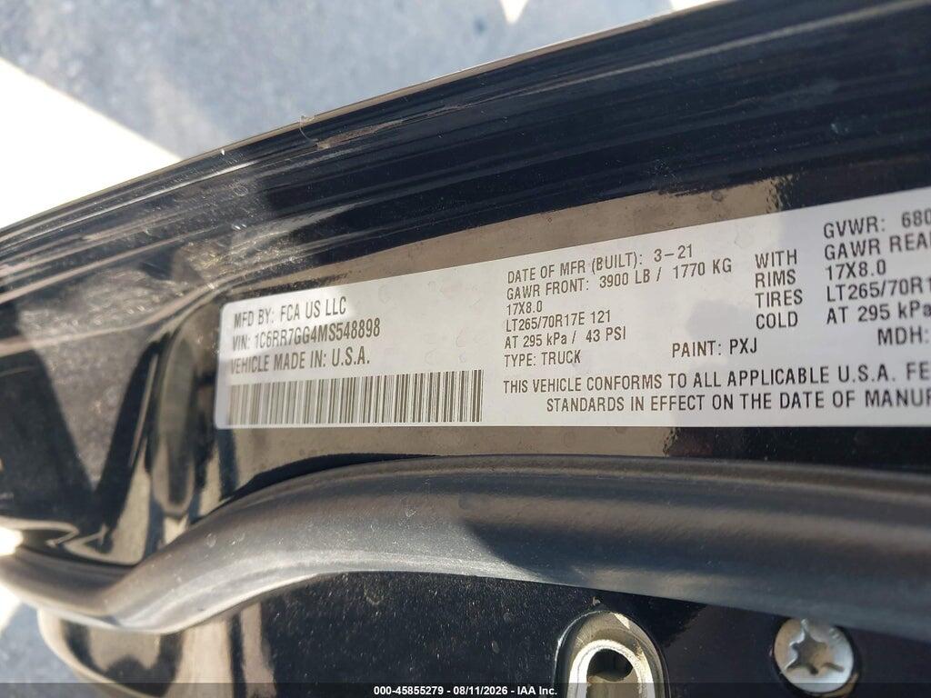 1C6RR7GG4MS548898 2021 RAM 1500 CLASSIC photo no. 9