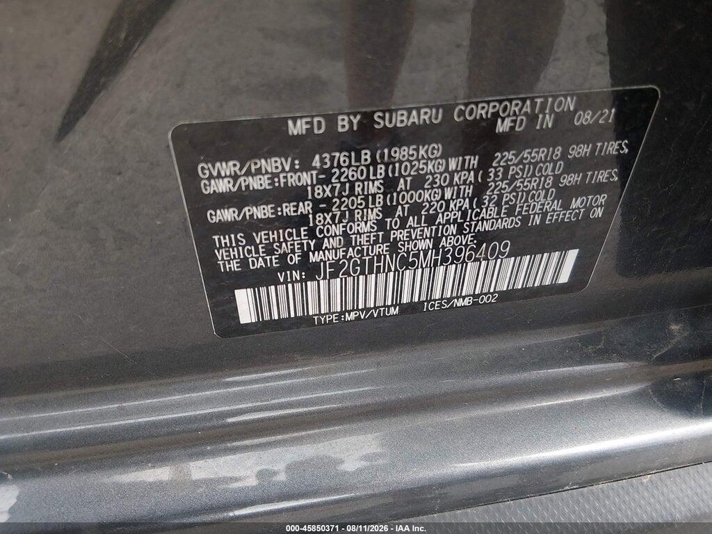 JF2GTHNC5MH396409 2021 SUBARU CROSSTREK photo no. 9