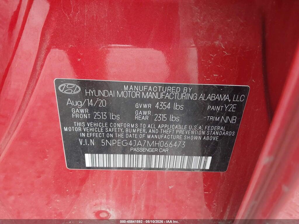 5NPEG4JA7MH066473 2021 HYUNDAI SONATA photo no. 9