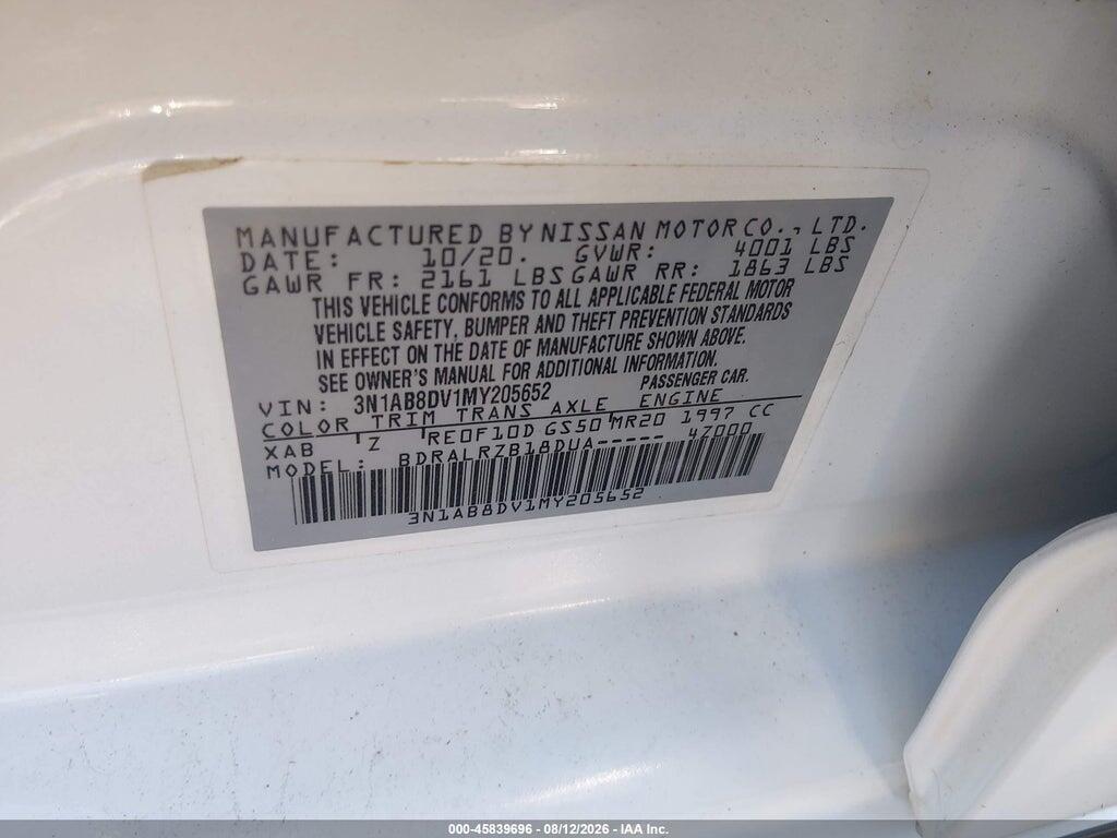 3N1AB8DV1MY205652 2021 NISSAN SENTRA photo no. 9