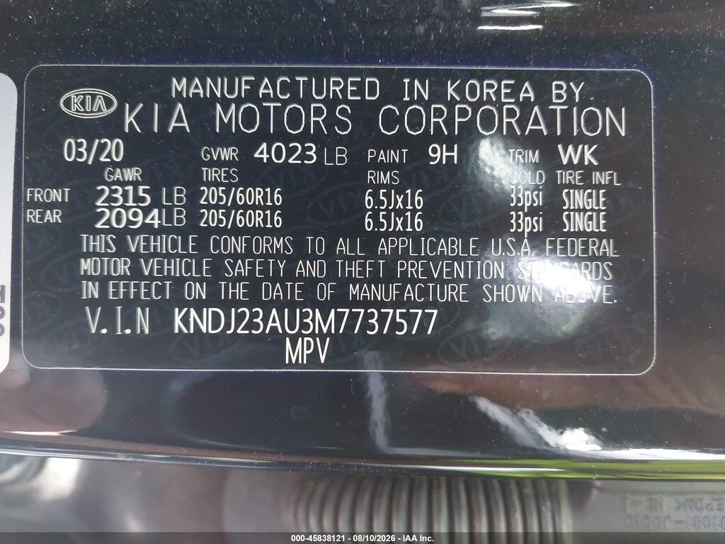 KNDJ23AU3M7737577 2021 KIA SOUL photo no. 9