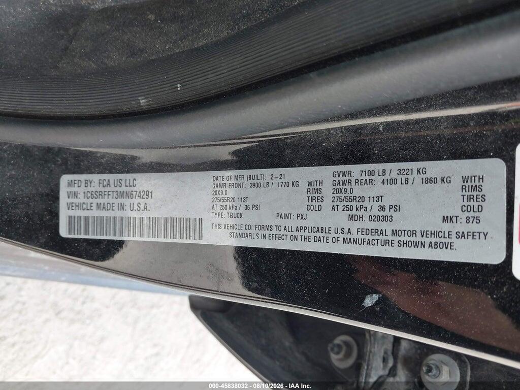 1C6SRFFT3MN674291 2021 RAM 1500 photo no. 9
